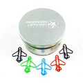 Airplane Paper Clips In Tin Box